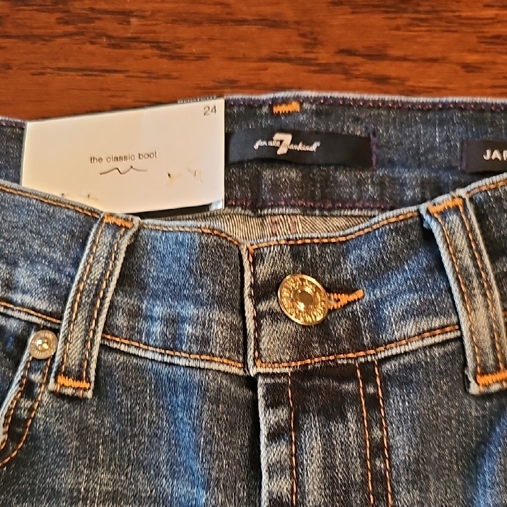7 For All Mankind Women's Classic Blue Boot Cut Jeans